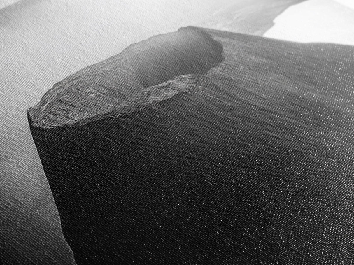Island Volcano, Crater View, Aerial Landscape, Coastal Photography, Canvas Print, Nature Wall Decor, Bedroom Art, Monochrome Landscape