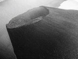 Island Volcano, Crater View, Aerial Landscape, Coastal Photography, Canvas Print, Nature Wall Decor, Bedroom Art, Monochrome Landscape
