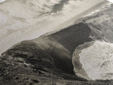 Ocean Crater, Coastal Cliff, Surreal Nature Art, Black and White Canvas Print, Gallery Wall Art, Earthy Decor, Adventure Inspired