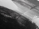 Misty Canyon, River Passage, Tranquil Adventure, Canvas Print, Nature Escape Wall Art, Zen Office Decor, Moody Black and White Style