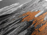 Cracked Earth, Orange Path, Mountain Trail, Climate Scene – Canvas Print, Nature Wall Art, Earth Tones Decor, Fall Landscape Photography