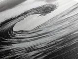 Ocean Wave, Monochrome Surf, Nature Power, Dramatic Sea, Framed Canvas Print, Coastal Wall Decor, Modern Bathroom Art, Minimalist Ocean Art