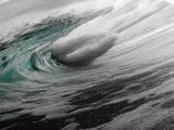 Teal Wave, Ocean Power, Surf Break, Coastal Energy, Canvas Print, Bathroom Wall Art, Modern Ocean Photography, Minimalist Sea Decor