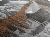 Snowy Cabin, Winter Landscape, Mountain Lodge, Rustic Retreat, Framed Canvas Print, Cozy Wall Art, Cabin Living, Holiday Decor