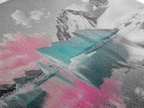 Blue Icebergs, Pink Sky, Glacial Lake, Arctic Dreamscape – Canvas Print, Nature Photography Art, Bedroom Wall Art, Serene Winter Decor