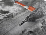 Red Lighthouse, Stormy Sea, Rocky Shore, Moody Coastal, Framed Canvas Print, Nautical Wall Art, Dramatic Bathroom Decor, Ocean Vibes