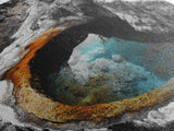 Geothermal Pool, Natural Wonders Photography, Yellowstone Landscape Decor, Earth Tones Wall Art, Framed Canvas Print, Bathroom Art