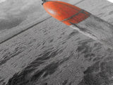 Orange Buoy Water, Marine Marker, Sea Navigation, Ocean Decor, Canvas Print, Coastal Living Room Art, Minimal Nautical Wall Decor