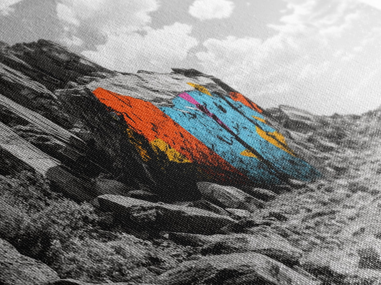 Painted Rock Trail, Vivid Canyon Colors, Framed Canvas Print, Boho Desert Art, Nature Lover Wall Decor, Adventure Vibes, Hallway Art