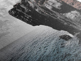 Cliff Edge, Ocean Drop, Moody Seascape, Dramatic Rock Face, Canvas Print modern landscape art, monochrome minimalist decor, bedroom wall art
