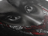 Fierce Eyes, Red Bandana, Bold Portrait, Afro Art, Framed Canvas Print, Bedroom Wall Art, Powerful Gaze, Monochrome With Red Accent