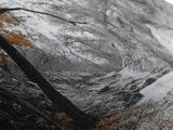 Autumn Stream, Orange Leaves, Waterfall Path, Framed Canvas Print, Fall Wall Art, Rustic Living Room Decor, Seasonal Nature Photography