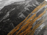 Mountain Peak, Alpine Landscape, Autumn Meadow, Framed Canvas Print, Fall Wall Art, Rustic Cabin Decor, Nature Photography, Living Room