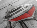 Red Rowboat, Dock Stillness, Minimalist Lake Scene, Canvas Print, Nautical Wall Art, Bathroom Decor, Tranquil Seascape, Coastal Aesthetic