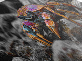 Rainbow Crab, Coastal Creature, Ocean Life, Vibrant Nature, Framed Canvas Print, Bathroom Wall Art, Coastal Home Decor