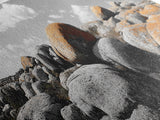 Granite Boulder Field, Orange Lichen Rocks, Desert Rockscape, Canvas Print, Natural Earth Decor, Living Room Wall Art