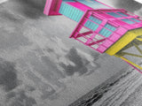 Miami Lifeguard Tower, Vibrant Beach Hut, Pink Yellow Blue, Canvas Print, Coastal Pop Art, Teen Room Decor, Colorful Summer Wall Art