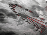 Ferris Wheel, Carnival Ride, Stormy Sky, Fairground Scene, Framed Canvas Print, Retro Wall Art, Teen Bedroom Decor, Industrial Urban Style