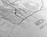 Akron Street Map, Ohio Map, Map Print, Modern Art, Wall Art, Canvas Print, Wall Hanging, Office Wall Décor, Couples Gift, City Map Canvas