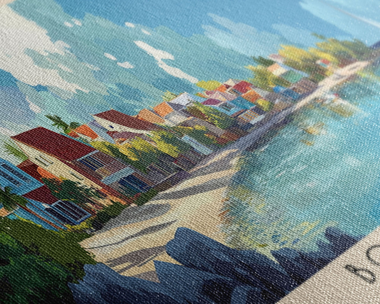 Bonaire, Netherlands Panoramic Beach Print, Vacation Gift, Netherlands Wall Art, Framed Canvas Print, Framed Beach Painting