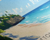 Bottom Bay Beach, Barbados Panoramic Beach Print, Vacation Gift, Barbados Wall Art, Framed Canvas Print, Framed Beach Painting