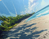 Bowman’s Beach, Florida Panoramic Print, Vacation Gift, Florida Wall Art, Beach Painting, Beach Decor, Large Wall Art, Wood Frame Art