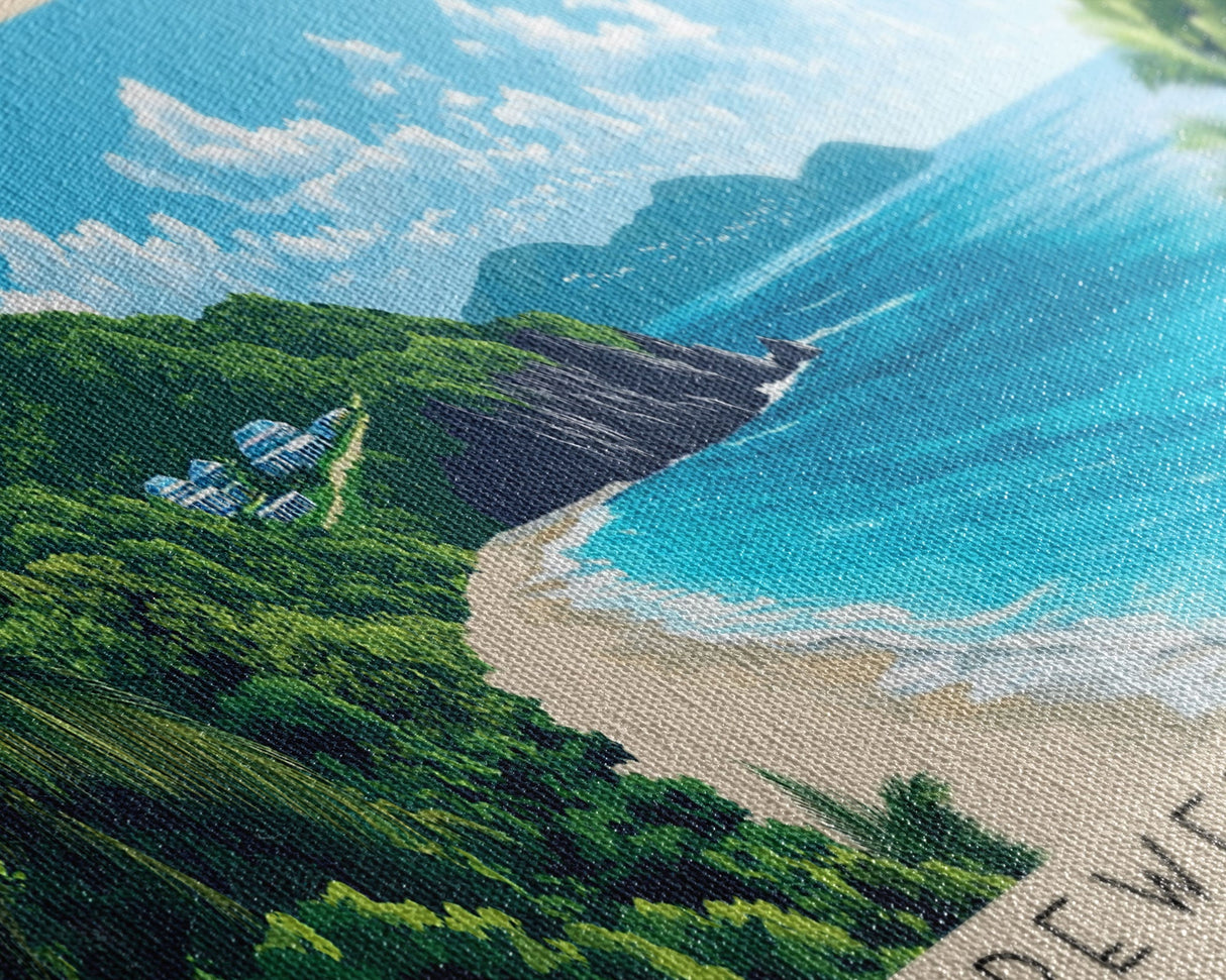 Brewer’s Beach, US Virgin islands Panoramic Print, Vacation Gift, US Virgin islands Wall Art, Beach Painting, Beach Decor, Beach Or Lakehouse Art