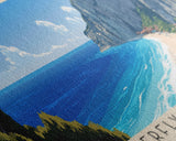 Butterfly Valley Beach, Turkey Panoramic Print, Vacation Gift, Turkey Wall Art, Beach Painting, Beach Decor, Large Wall Art, Wood Frame Art