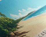 Cable Beach, Australia Panoramic Beach Print, Vacation Gift, Australia Wall Art, Framed Canvas Print, Framed Beach Painting