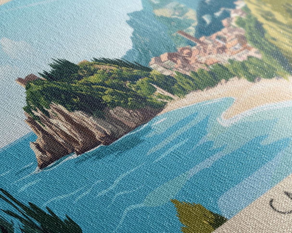 Cabrera, Spain Panoramic Beach Print, Vacation Gift, Spain Wall Art, Beach Painting, Beach Decor, Beach Painting