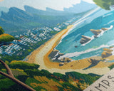 Camps Bay Beach, South Africa Panoramic Beach Print, Vacation Gift, South Africa Wall Art, Framed Canvas Print, Framed Beach Painting