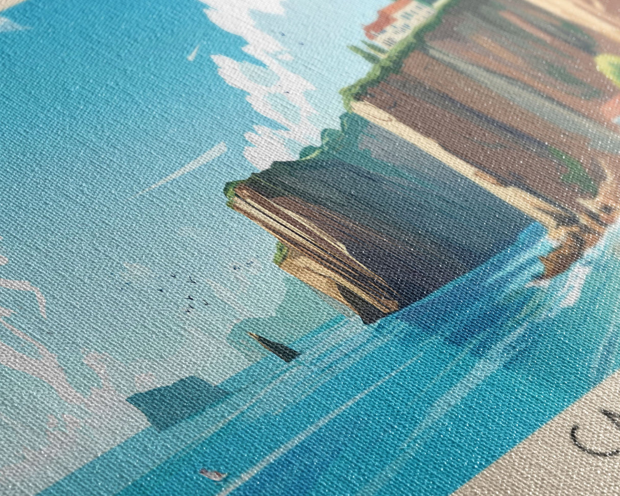 Cap Coz, France Panoramic Print, Vacation Gift, France Wall Art, Beach Painting, Beach Decor, Large Wall Art, Wood Frame Art