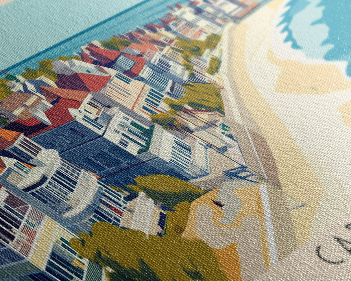 Cape May, New Jersey Panoramic Beach Print, Vacation Gift, New Jersey Wall Art, Beach Painting, Beach Decor, Beach Painting