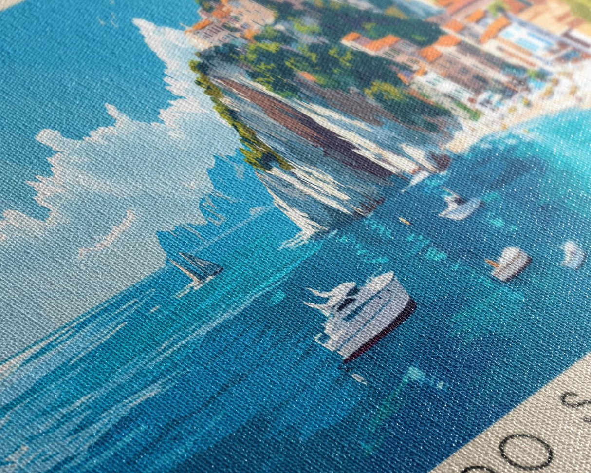 Capo Sant’Andrea, Italy Panoramic Beach Print, Vacation Gift, Italy Wall Art, Framed Canvas Print, Framed Beach Painting