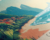 Caraíva, Brazil Panoramic Print, Vacation Gift, Brazil Wall Art, Beach Painting, Beach Decor, Large Wall Art, Wood Frame Art