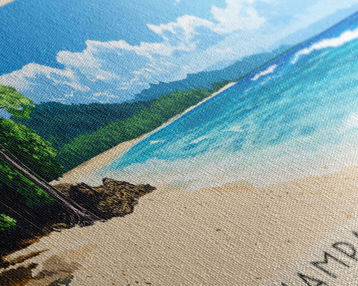 Champagne Beach, Vanuatu Panoramic Beach Print, Vacation Gift, Vanuatu Wall Art, Framed Canvas Print, Framed Beach Painting