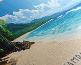 Champagne Beach, Vanuatu Panoramic Beach Print, Vacation Gift, Vanuatu Wall Art, Framed Canvas Print, Framed Beach Painting