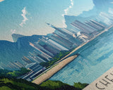 Cheung Sha, Hong Kong Panoramic Print, Vacation Gift, Hong Kong Wall Art, Beach Painting, Beach Decor, Large Wall Art, Wood Frame Art