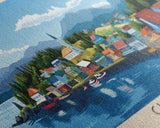 Chiloé, Chile Panoramic Print, Vacation Gift, Chile Wall Art, Beach Painting, Beach Decor, Large Wall Art, Wood Frame Art