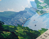 Clear Water Bay, Hong Kong Panoramic Beach Print, Vacation Gift, Hong Kong Wall Art, Beach Painting, Beach Decor, Beach Painting