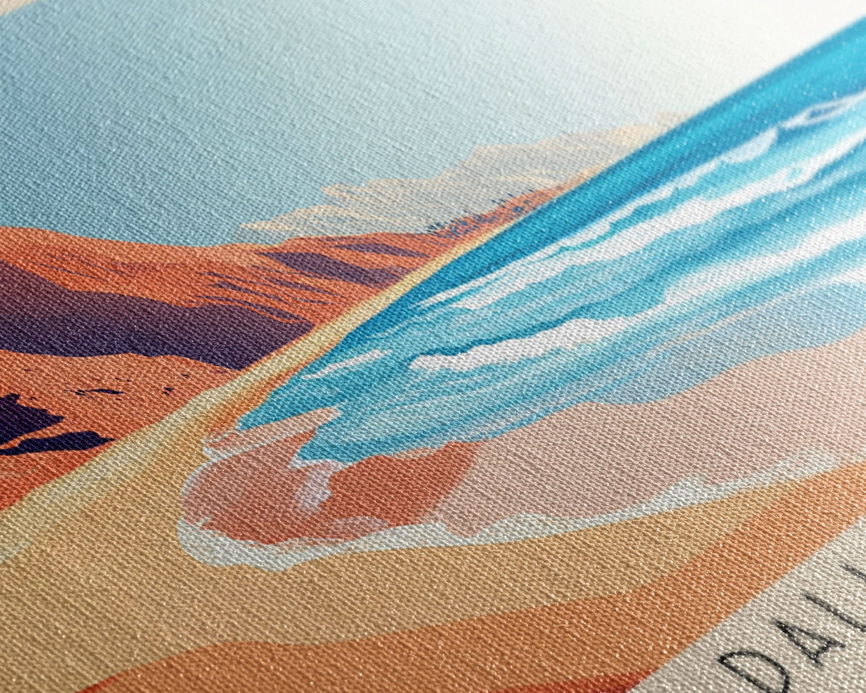 Dalia Beach, Morocco Panoramic Beach Print, Vacation Gift, Morocco Wall Art, Beach Painting, Beach Decor, Beach Painting