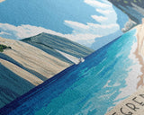 Egremni Beach, Greece Panoramic Beach Print, Vacation Gift, Greece Wall Art, Framed Canvas Print, Framed Beach Painting