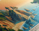 Julia Pfeiffer Burns State Park, California Panoramic Print, Vacation Gift, California Wall Art, Beach Painting, Beach Decor, Large Wall Art, Wood Frame Art