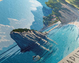 Kaputaş Beach, Turkey Panoramic Print, Vacation Gift, Turkey Wall Art, Beach Painting, Beach Decor, Beach Or Lakehouse Art