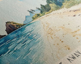 Cast Away Island Beach, Fiji Watercolor Print, Vacation Gift, Fiji Wall Art, Beach Painting, Beach Decor, Large Wall Art, Wood Frame Art