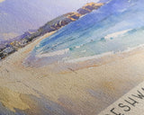 Freshwater Beach, Australia Watercolor Beach Print, Vacation Gift, Australia Wall Art, Framed Canvas Print, Framed Beach Painting