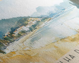 Ilha da Fuseta, Portugal Watercolor Beach Print, Vacation Gift, Portugal Wall Art, Framed Canvas Print, Framed Beach Painting