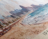 Ipanema, Brazil Watercolor Print, Vacation Gift, Brazil Wall Art, Beach Painting, Beach Decor, Large Wall Art, Wood Frame Art