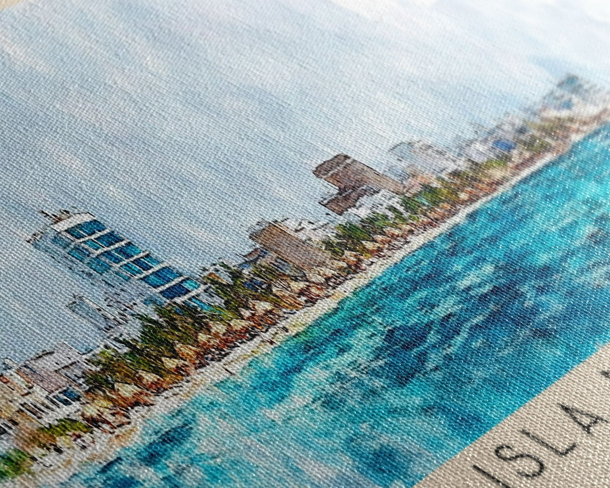 Isla Mujeres, Mexico Watercolor Beach Print, Vacation Gift, Mexico Wall Art, Beach Painting, Beach Decor, Beach Painting