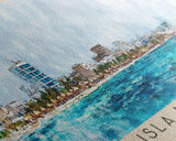 Isla Mujeres, Mexico Watercolor Beach Print, Vacation Gift, Mexico Wall Art, Beach Painting, Beach Decor, Beach Painting
